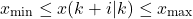 \[x_{\text{min}} \leq x(k+i|k) \leq x_{\text{max}}\]