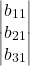 \begin{equation*} \left|\begin{matrix} b_{11} \\ b_{21} \\ b_{31} \end{matrix} \right| \end{equation*}