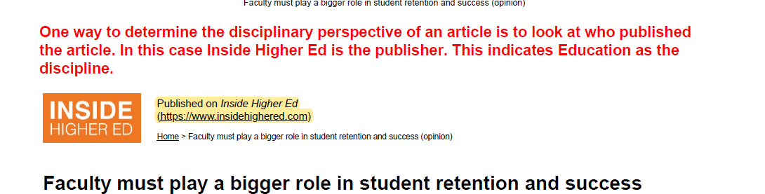 Non peer reviewed article from Inside Higher Ed
