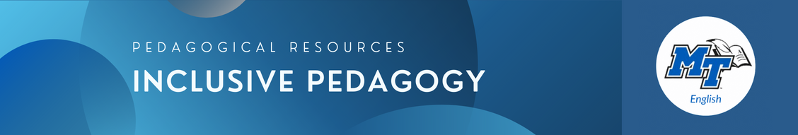blue banner that reads "pedagogical resources: inclusive pedagogy"