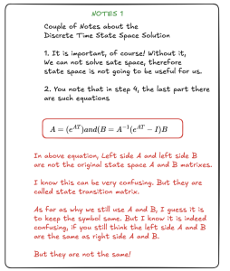 First note for the conversion of continuous state space to discrete state space.