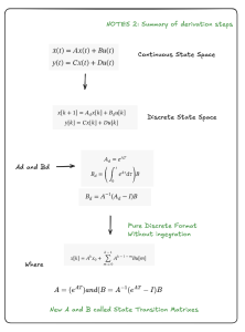 Second note for the conversion of continuous state space to discrete state space.