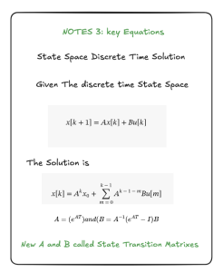 Third note for the conversion of continuous state space to discrete state space.