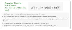 Example calculation of state space using discrete state space.