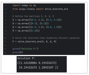 Example of using Python to compute the P matrix.