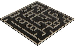 Layout of the maze in Micromouse competition (dimensions 100 in X 100 in)