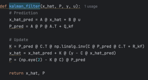 Kalman filter to filter the noises