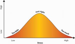 Curved chart of impact of stress and achieving balance