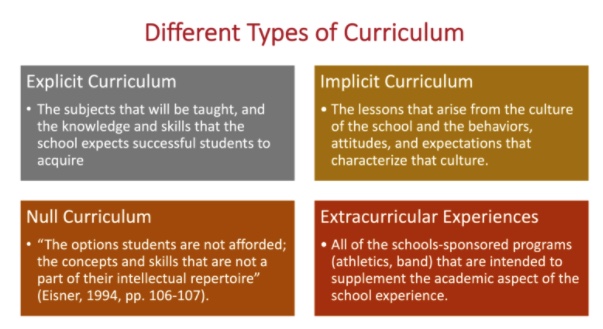 Types of Curriculum as described in the text