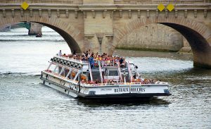 cruise boat on the Seine river