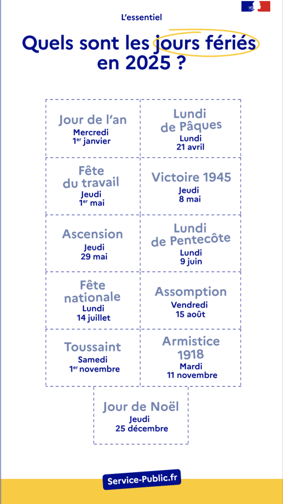 days off in France 2025